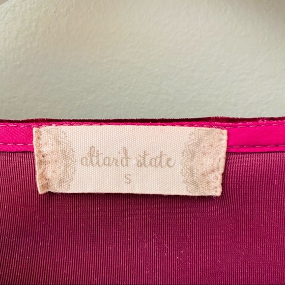 Altar'd State Long Sleeve Velvet Top Red Sz Small - Picture 4 of 10